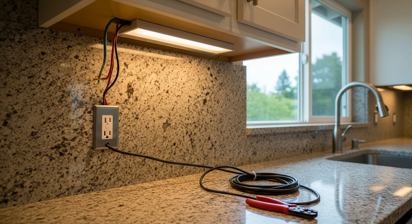 Electrician installing wiring in home remodel